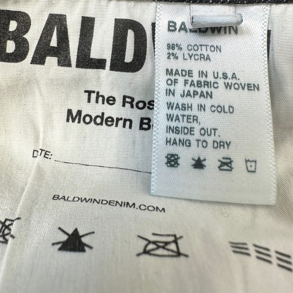 NWT Baldwin ‘The Rose’ Modern Boot Jeans Dark Wash Mid Rise Size 24 - Picture 9 of 10